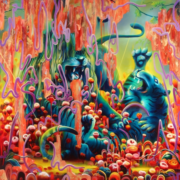 bursting colors swirl type paintings Michael Page